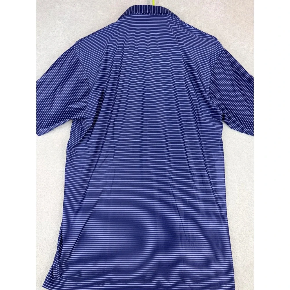 Collars & Co Featherweight Men's Navy White‎ Stripe Polo Shirt Size Small NWT